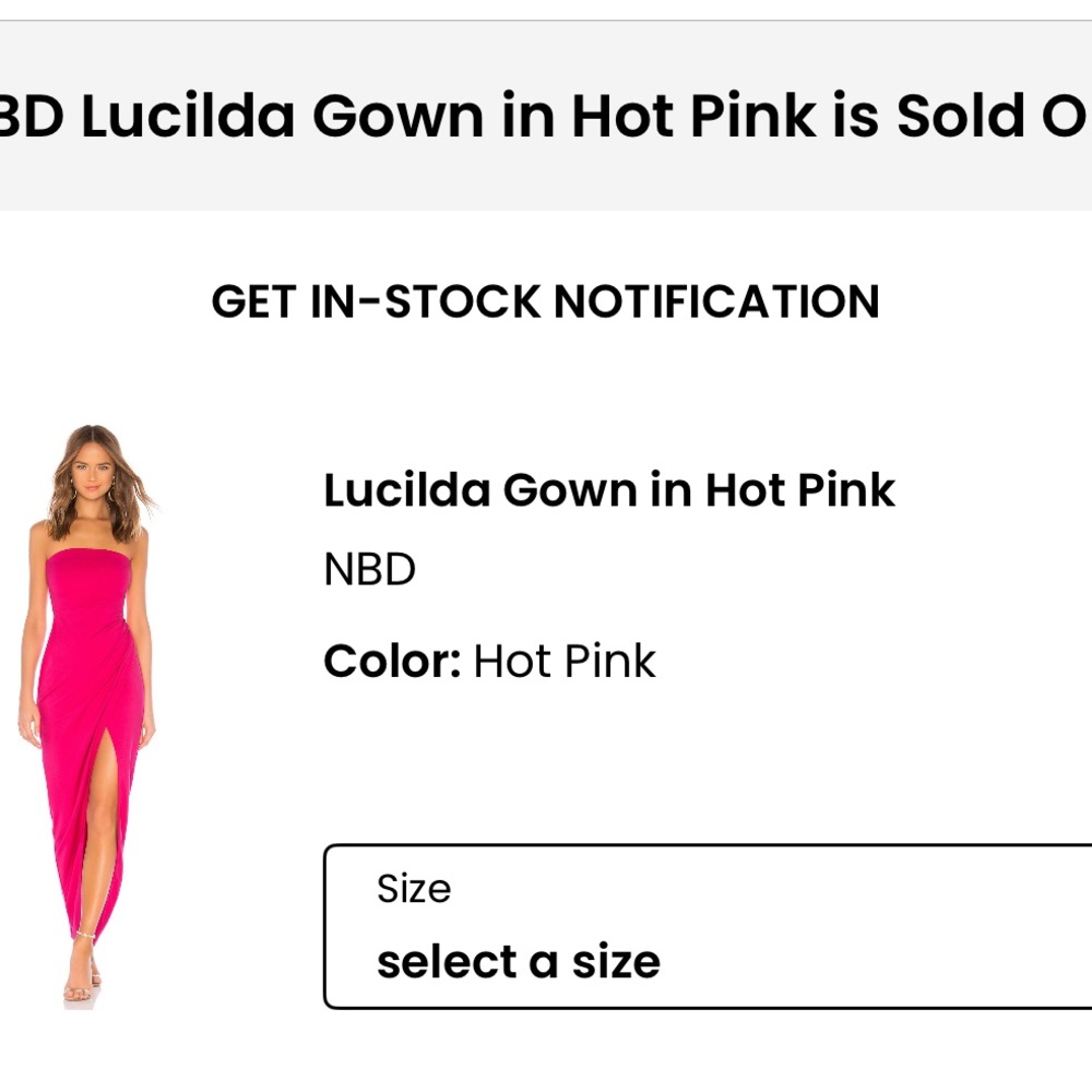 NBD Revolve never worn Pink strapless dress. Slit in front.Size small homecoming